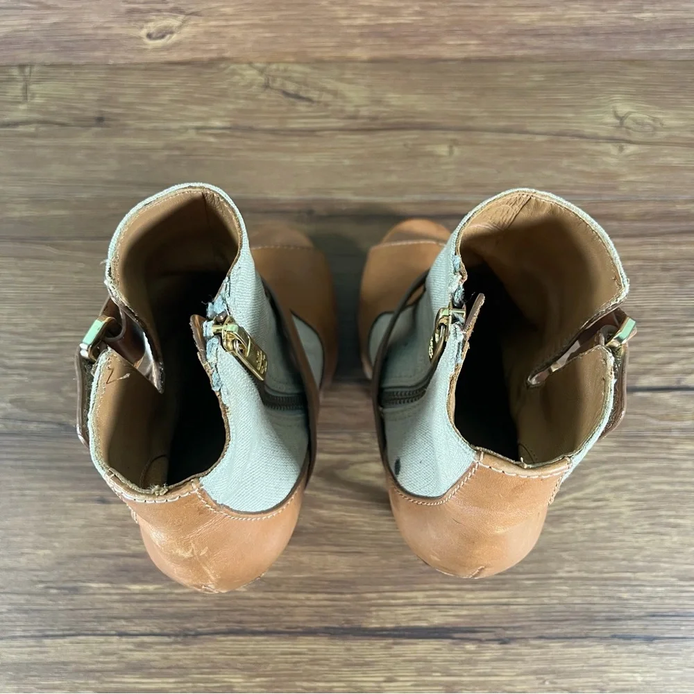 TORY‎ BURCH “Oren” Heels Peep Toe Shoes Women’s Size 7.5 Leather